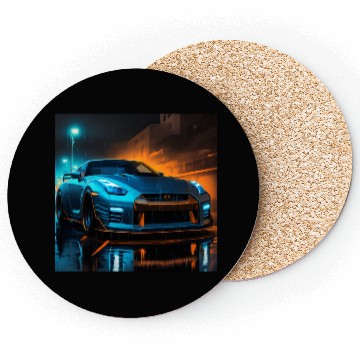 Discover neon blue car design Coasters