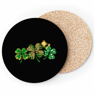 Discover Happy Patricks Day With Leaf Green And Leopard Coasters