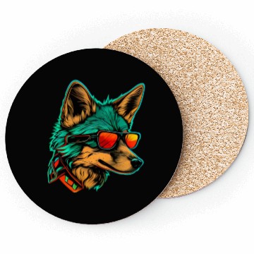 Discover cool fox wearing sunglasses Coasters