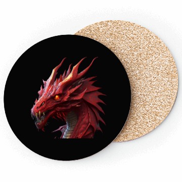 Discover red fierce dragon Coasters