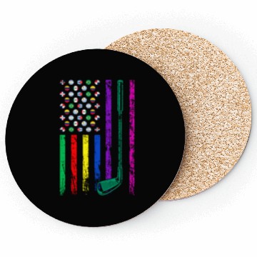 Discover American Sports Flag Hispanic Heritage Month Golf Coasters