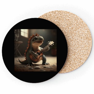 Discover Mini dino cute music guitar acoustic concert Coasters
