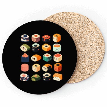 Discover sushi pattern Coasters