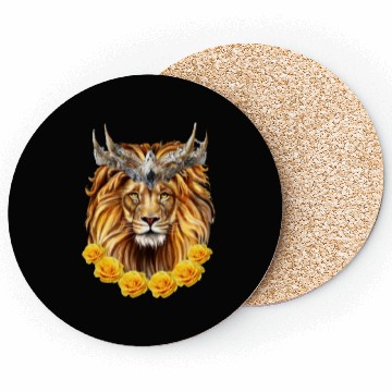 Discover lion with rose Coasters