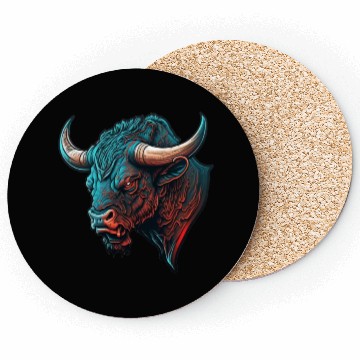 Discover bull angry 4 Coasters