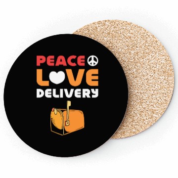 Discover Peace Love Deliver Postal Worker Mailman Postman Coasters