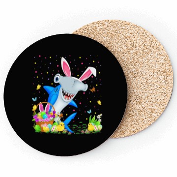 Discover Shark Fish Easter Egg Hunting Hammerhead Shark Eas Coasters