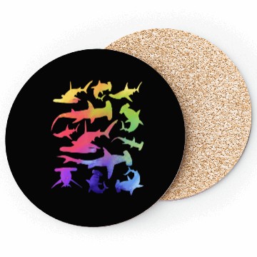 Discover Shark Lover Sharkfish Hammerhead Sharks Coasters