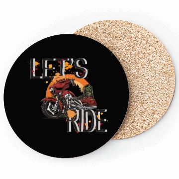 Discover Lets Ride Motorcycle Coasters
