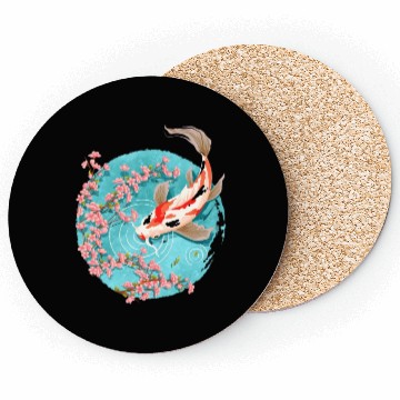 Discover koi carp fish graphic koi fish lover Coasters