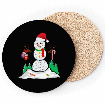 Discover Funny Golf Ball Snowman Balls Christmas Pajama Gif Coasters