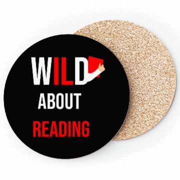 Discover Wild about reading dr teacher red and white stripe Coasters