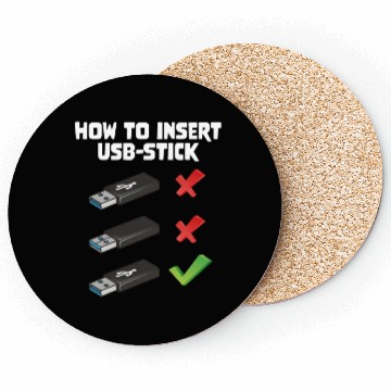 Discover How To Insert USB Stick Funny Programmer Meme Coasters