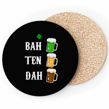 Discover BAH TEN DAH Funny St Patrick's Day Beer Bartender Coasters
