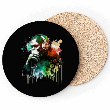 Discover Banksy DJ Monkey Thinker Coasters