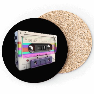 Discover 80s Music Cassette Tape : 3D, Neon, 80s songs Coasters