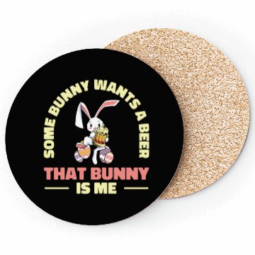 Discover Easter Bunnies Beer Drinking Holiday Rabbit Coasters