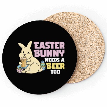 Discover Easter Bunnies Beer Drinking Holiday Rabbit Coasters
