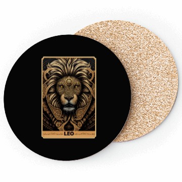 Discover Leo Astrology Sign Lion Zodiac Tarot Card Occult W Coasters