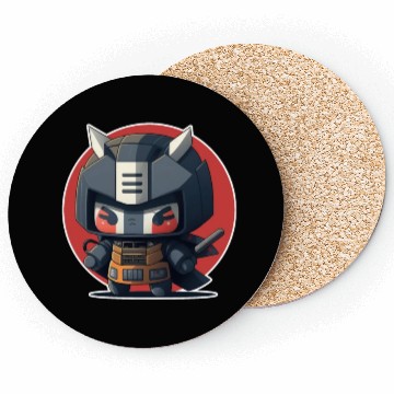 Discover Ninja warrior mech robot kawaii illustration Coasters