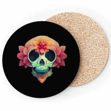 Discover Floral Skull Candy Coasters