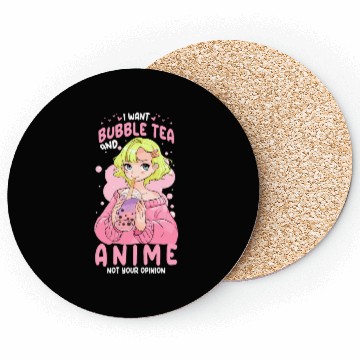 Discover I Want Bubble Tea And Anime Funny Boba Tapioca Pea Coasters