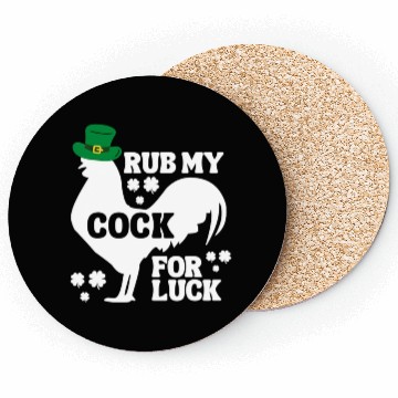 Discover Rub My Cock for Good Luck, Funny St Patrick's Day Coasters