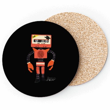 Discover Orange Tape Robot Coasters