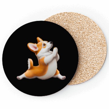 Discover Corgi dog in yoga pose Coasters