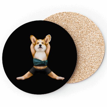Discover Corgi dog in yoga pose Coasters