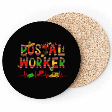 Discover Cinco de Mayo Postal Worker Cinco de Mayo Pattern Coasters