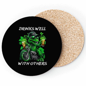 Discover Drinks well with others st patrick's day Dinosaur Coasters