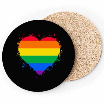 Discover Pride LGBTQ heart Coasters