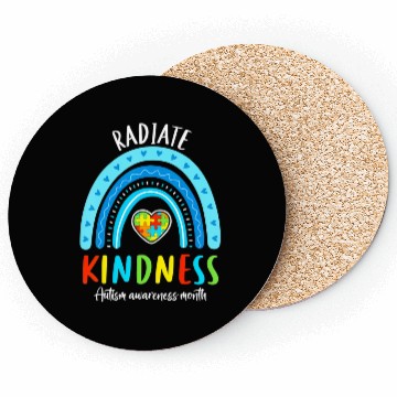 Discover Autism Awareness Special Teacher Radiate Kindness Coasters
