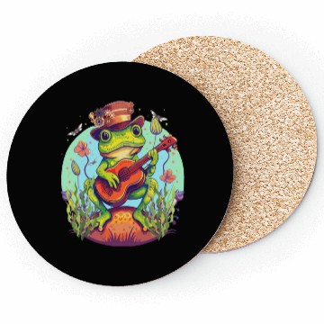 Discover Cottagecore Steampunk Guitarist Frog Dark Academia Coasters
