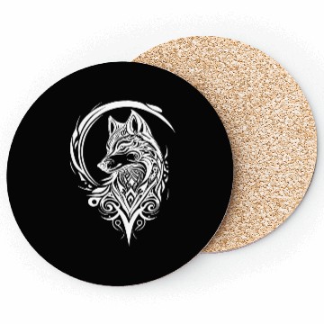 Discover Pretty Wolf Portrait T Tattoo Style Coasters