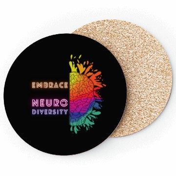 Discover NEURODIVERSITY embrace brain awareness Coasters