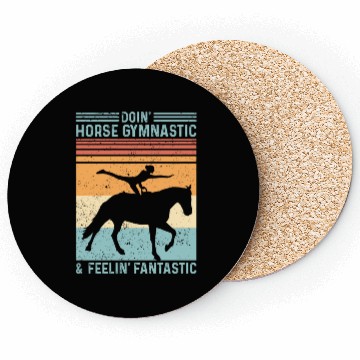 Discover Funny Equestrian Horse Vaulting Retro Coasters