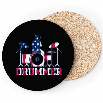 Discover Drum Player Drummer Drum Instrument Drummer US Fla Coasters