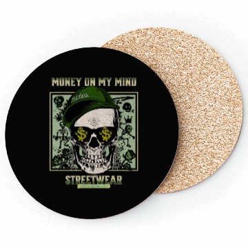 Discover Money On My Mind Graffiti Skull Coasters