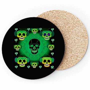 Discover Psychedelic Green St Patrick’s Day Skulls Coasters