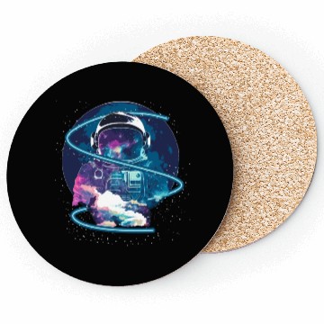 Discover Galaxy Astronaut Full Moon Astronomy Space Science Coasters