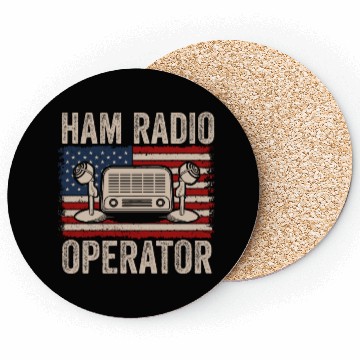 Discover Ham Radio Operator US Flag Coasters