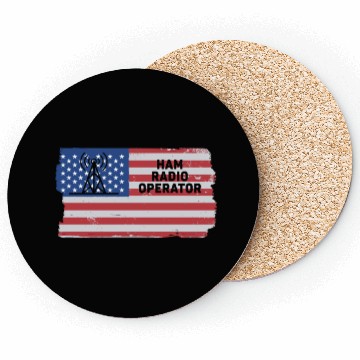 Discover Ham Radio Operator US Flag Coasters
