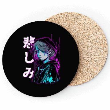 Discover Sad Emo Anime Japanese Aesthetic Vaporwave Coasters