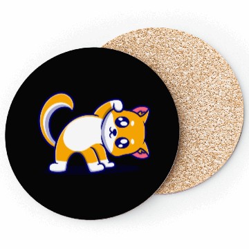 Discover Cute dog cartoon icon illustration gift Coasters