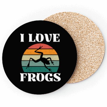 Discover I LOVE FROGS RETRO SUNSET Coasters