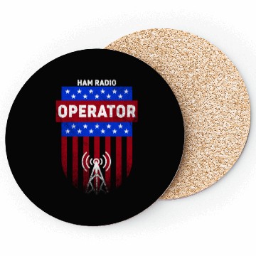 Discover Ham Radio Operator US Flag Coasters