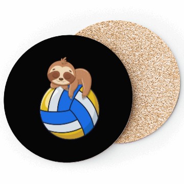 Discover Funny Volleyball Sloth Lover Coasters