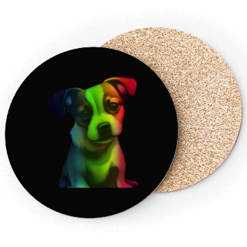 Discover rainbow puppy Coasters